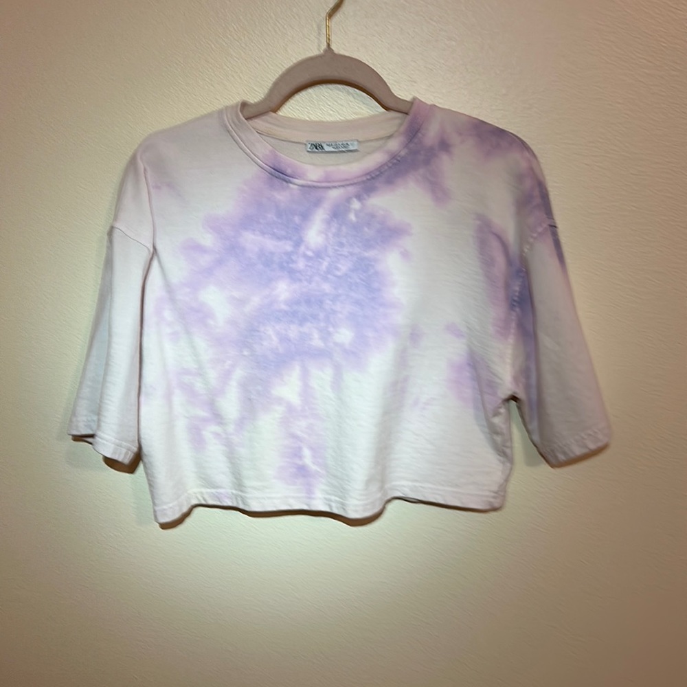 Like New ZARA short sleeve cropped sweatshirt